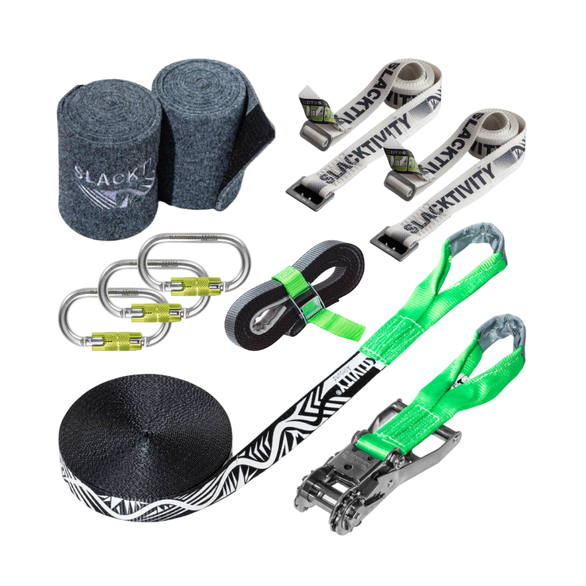 Allround Slackline Set 15m ステンレス製ラチェット付きスラックラインセット