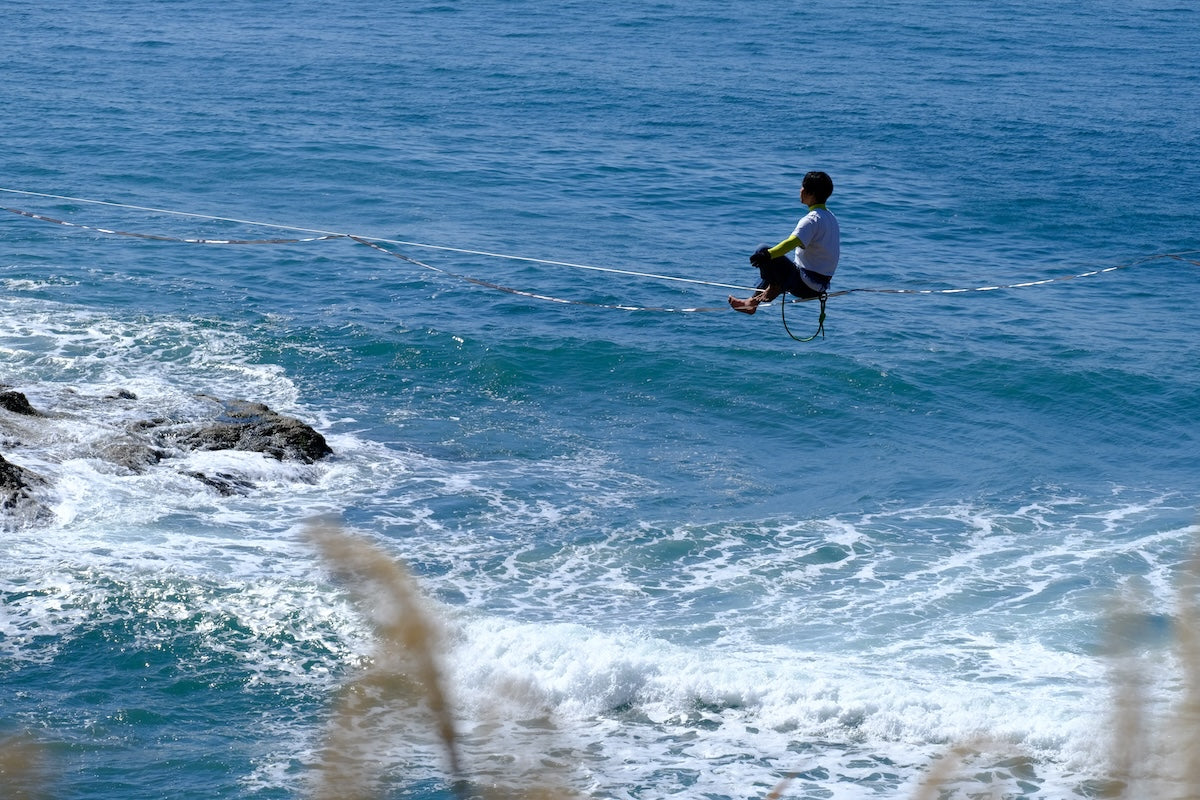 ハイラインの落下。リーシュで吊られた状態で振られる瞬間